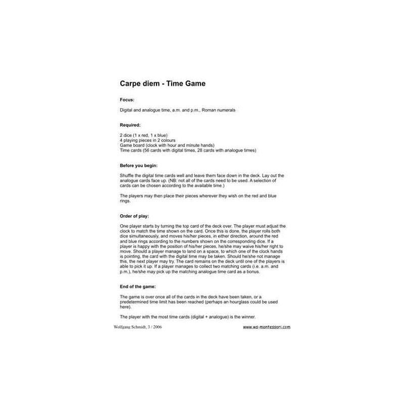 Time & Clocks	 (Dieser Artikel ist auch in deutsch erhältlich)