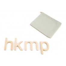 Plywood lower case letters printed nature