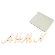 Plywood capital letters cursive nature