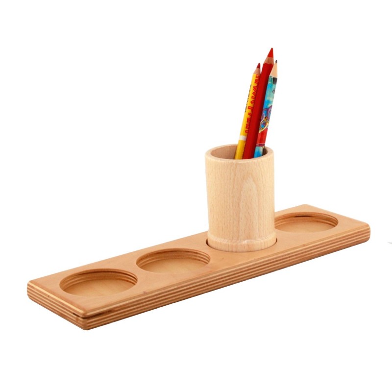 Aufsteller mit 4 Bleistiftständern 9/ 6 cm Natur Aufsteller mit 4 Bleistiftständern 9/ 6 cm Natur