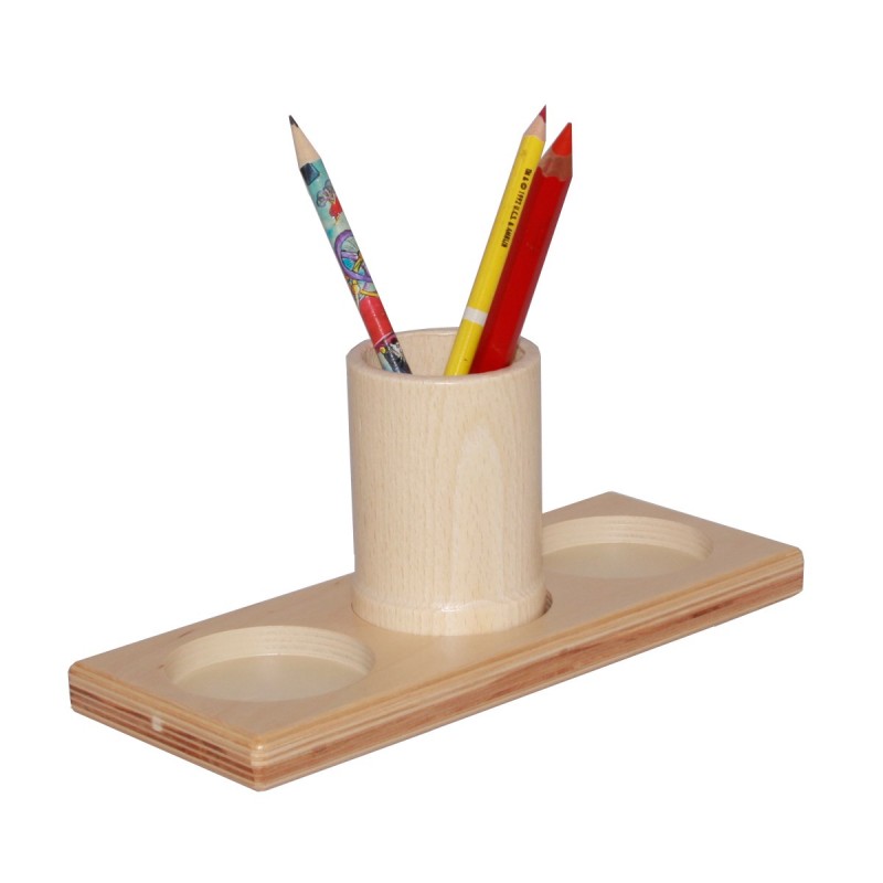 Aufsteller mit 3 Bleistiftständern 9/6 cm  Natur Aufsteller mit 3 Bleistiftständern 9/6 cm  Natur