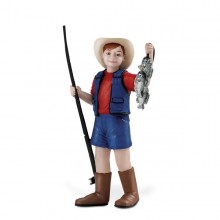 Boy with fishing rod and fish