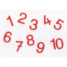 Sawed out red numerals