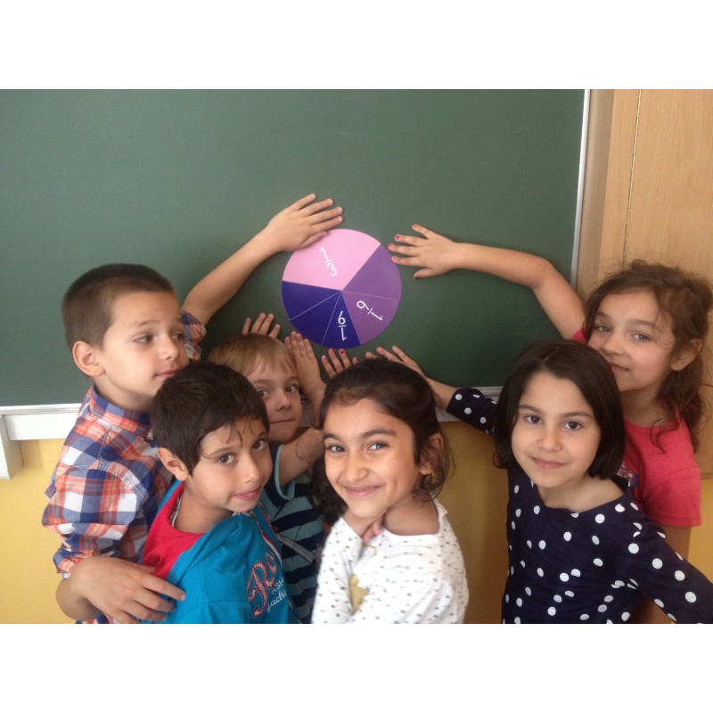 Bruchrechenkreise in Montessorifarben Bruchrechenkreise in Montessorifarben