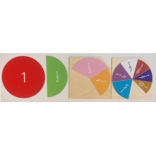 Fraction computing circles in Montessori colors