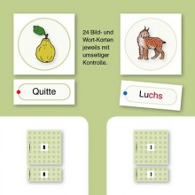 My spelling box of 7 qu / -chs words