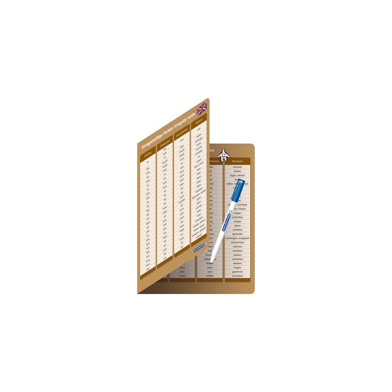 irregular verbs - folding card + pen irregular verbs - folding card + pen
