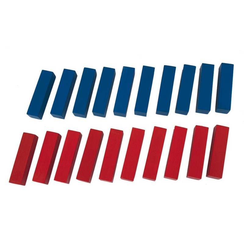 unit rod (20) 10 each for red and blue unit rod (20) 10 each for red and blue