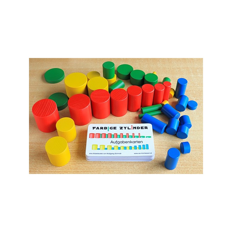 Colored cylinders - task cards
