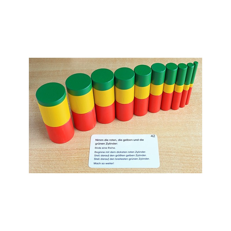 Colored cylinders - task cards