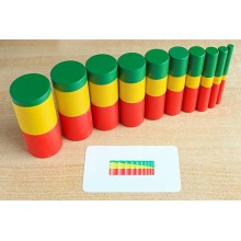 Farbige Zylinder - Aufgabenkarten