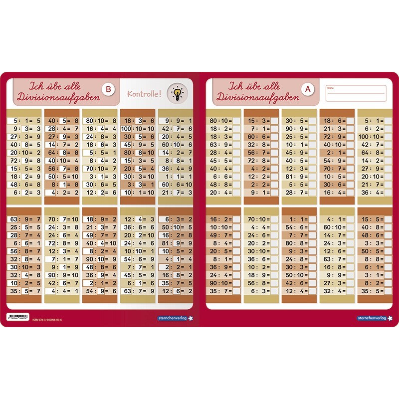 Ich übe alle Divisionsaufgaben + Stift  Ich übe alle Divisionsaufgaben + Stift