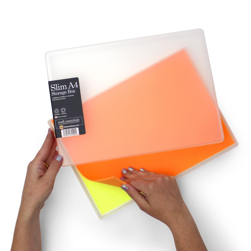 Transparent plastic box A4 flat