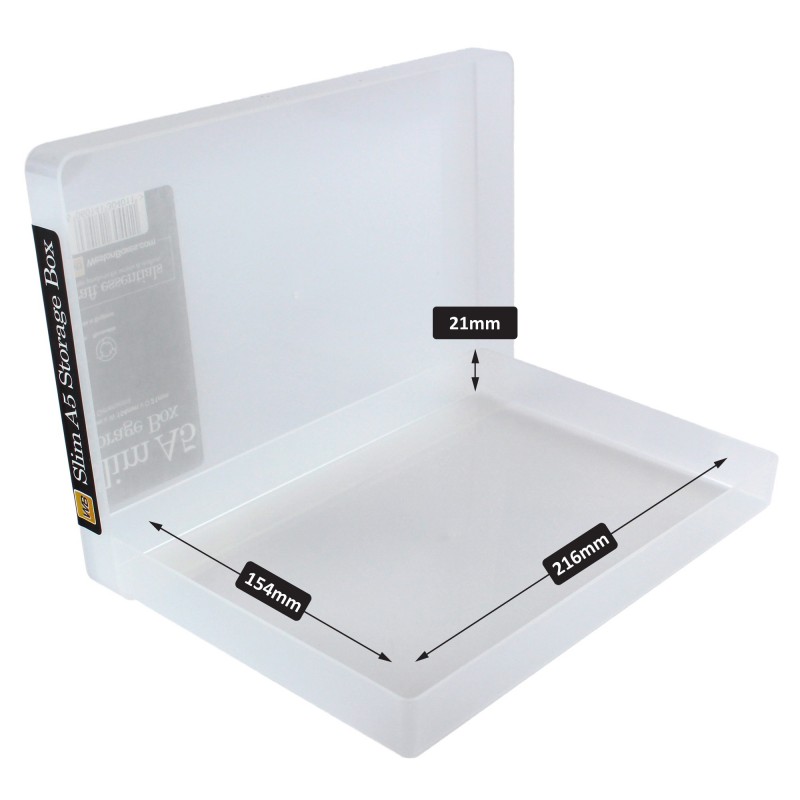 Transparent plastic box A5 flat