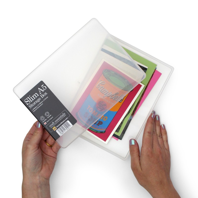 Transparent plastic box A5 flat