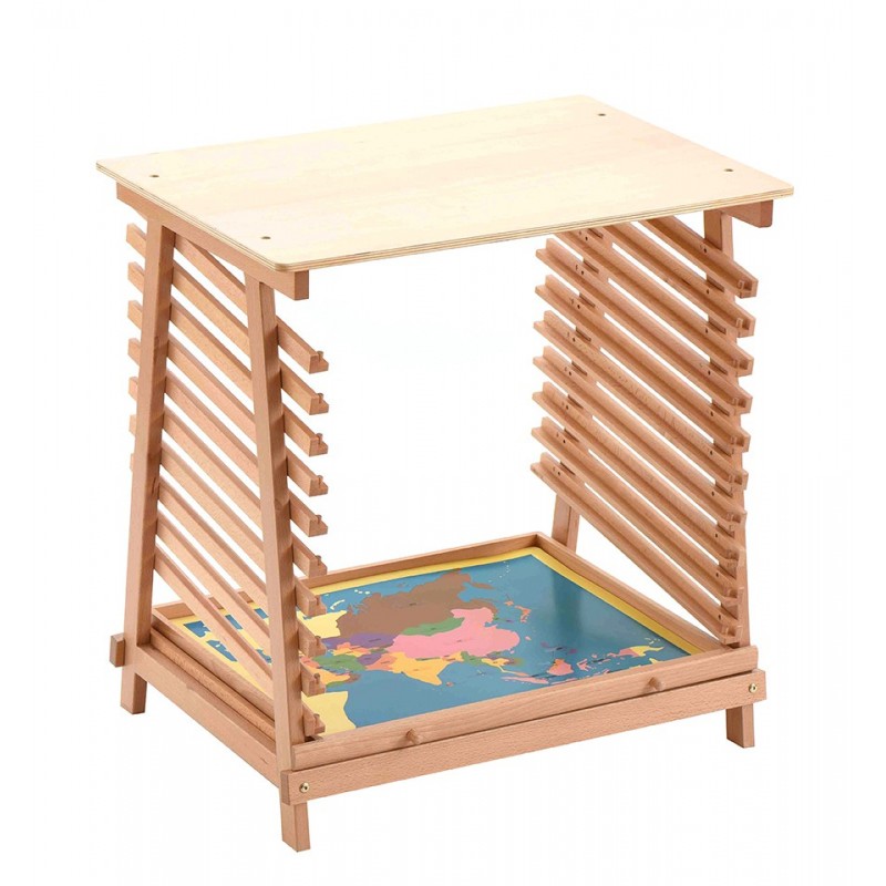 Puzzle Maps Stand with Control Card Drawer---beech wood Puzzle Maps Stand with Control Card Drawer---beech wood