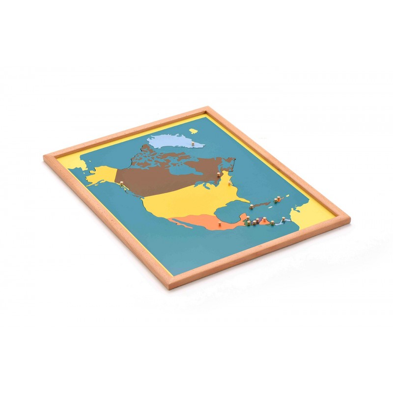 Puzzle Map of North America---beech wood frame Puzzle Map of North America---beech wood frame