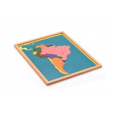Puzzle Map of South America---beech wood frame