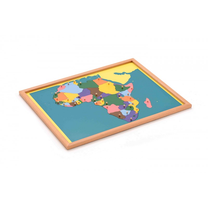 Puzzle Map of Africa---beech wood frame