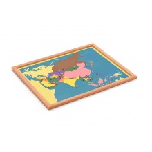 Puzzle Map of Asia---beech wood frame