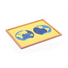 Puzzle Map of Ocean(occident)---beech wood frame