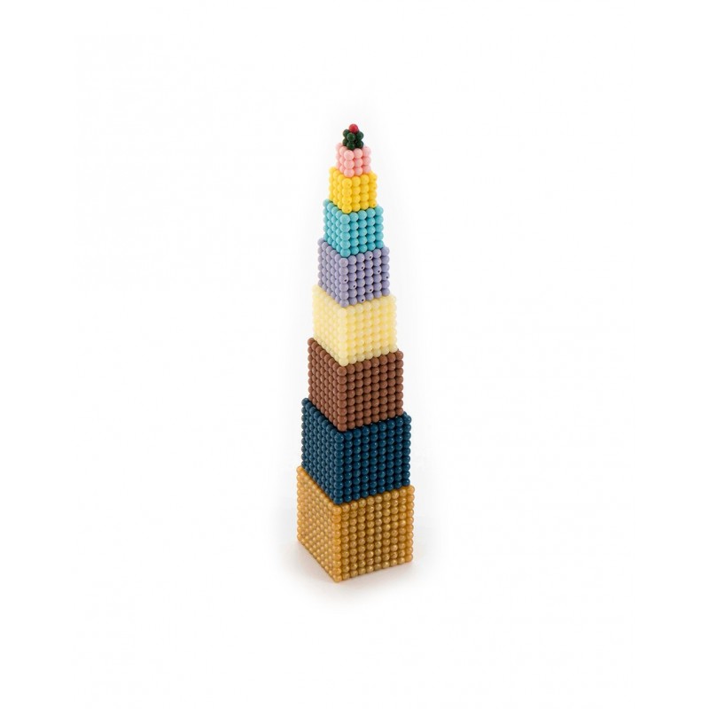 Cubic Beads Tower--Connected Beads