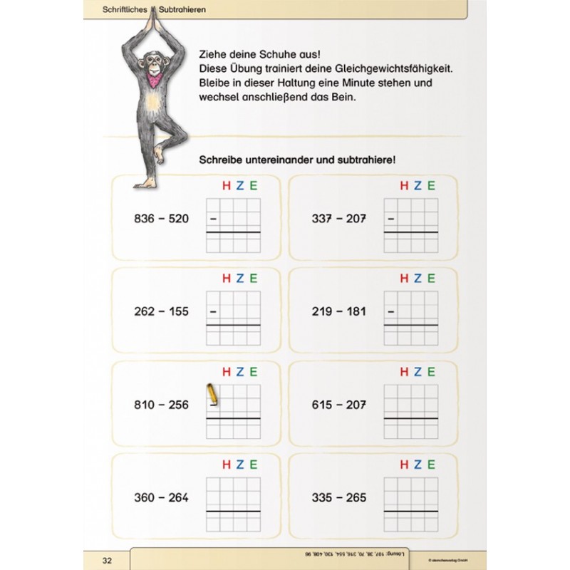 I can subtract in writing