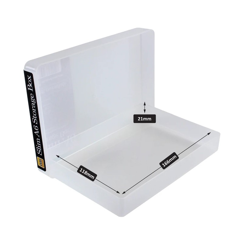 Transparent plastic box A6 flat