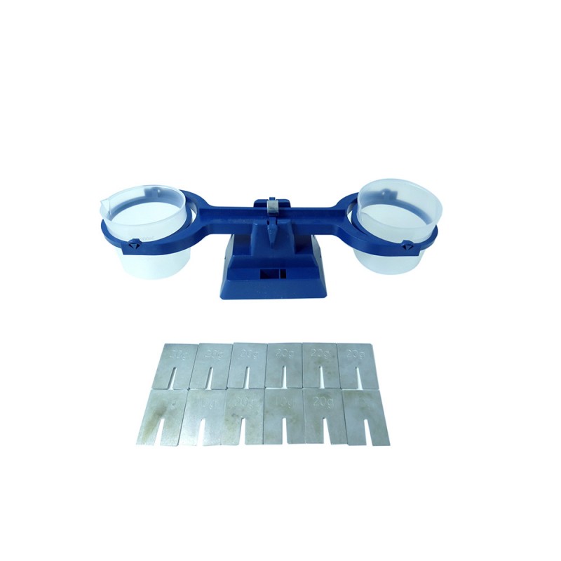 Liquid scale with weights Liquid scale with weights