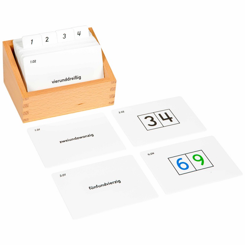 Box with task cards for sequin boards 10-99