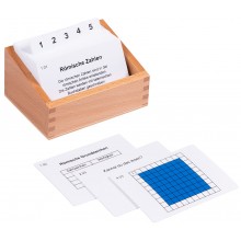 Box with task cards for the hundreds board with Roman numerals