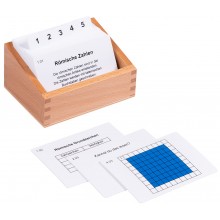 Krabica s kartami úloh pre stovku s rímskymi číslicami