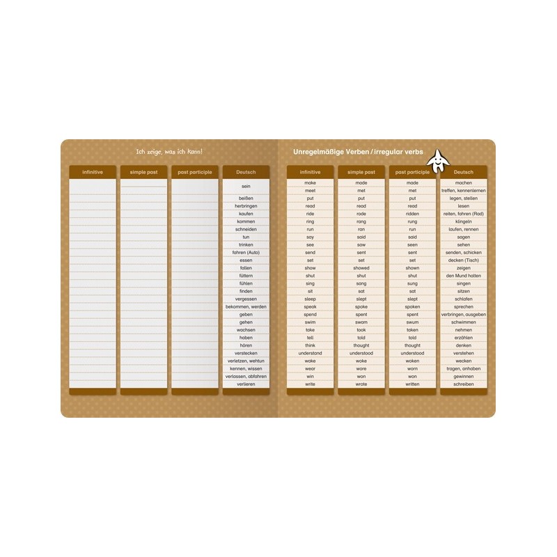 copy of irregular verbs - folding card + pen copy of irregular verbs - folding card + pen
