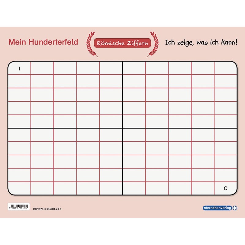 Mein Hunderterfeld – Römische Ziffern + Stift Mein Hunderterfeld – Römische Ziffern + Stift
