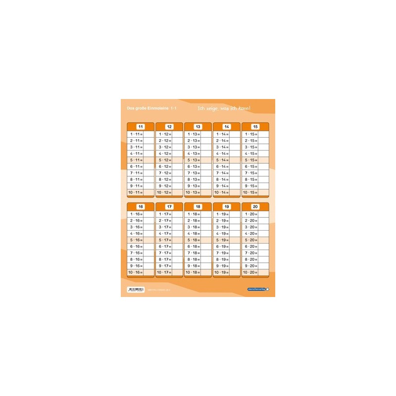 copy of The big multiplication table + pen