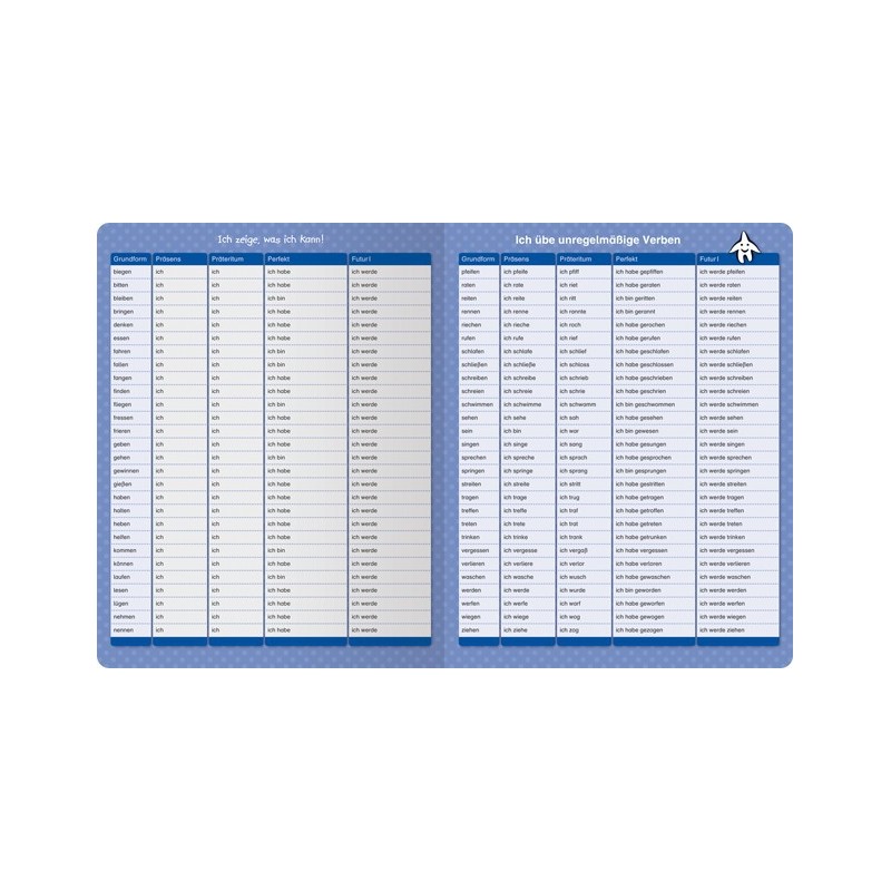 copy of I practice irregular verbs - folding card + pen