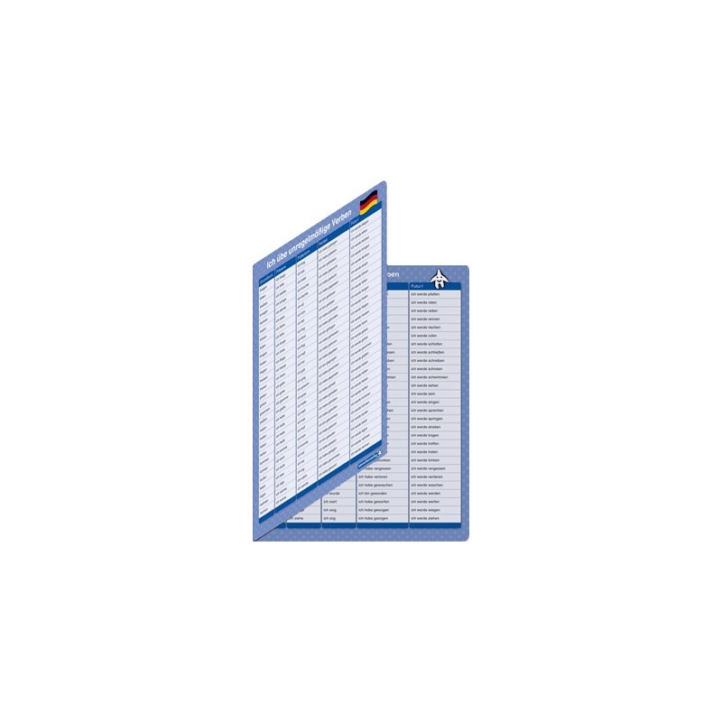 copy of I practice irregular verbs - folding card + pen