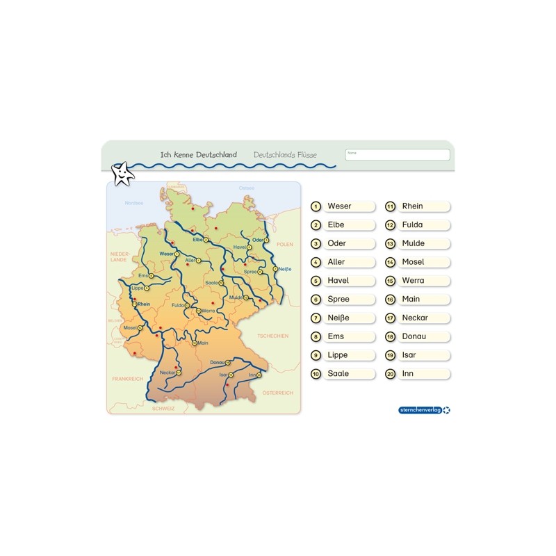 Ich kenne Deutschland - Deutschlands Flüsse - ohne Stift Ich kenne Deutschland - Deutschlands Flüsse - ohne Stift