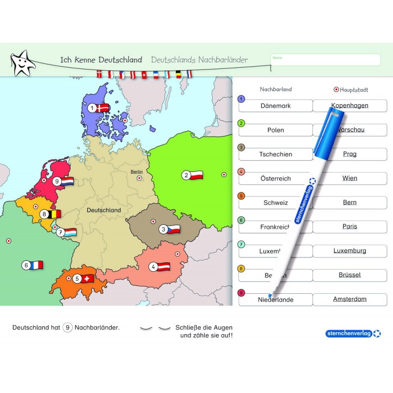 Ich kenne Deutschland - Deutschlands Nachbarländer - mit Stift Ich kenne Deutschland - Deutschlands Nachbarländer - mit Stift