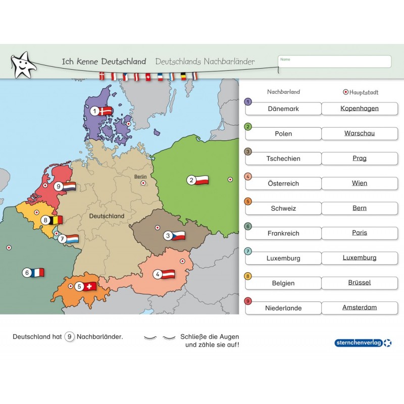 Ich kenne Deutschland - Deutschlands Nachbarländer - ohne Stift Ich kenne Deutschland - Deutschlands Nachbarländer - ohne Stift