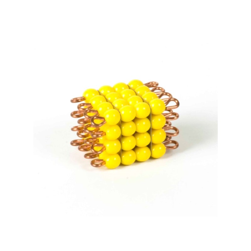 Perlenkubus von 4, gelb: Lose Perlen (Glas) Perlenkubus von 4, gelb: Lose Perlen (Glas)