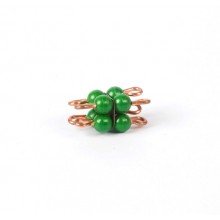 Perlová kocka z 2, zelených, voľných perál