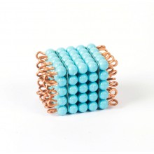 Perličková kocka z 5, svetlo modrá, voľné perly