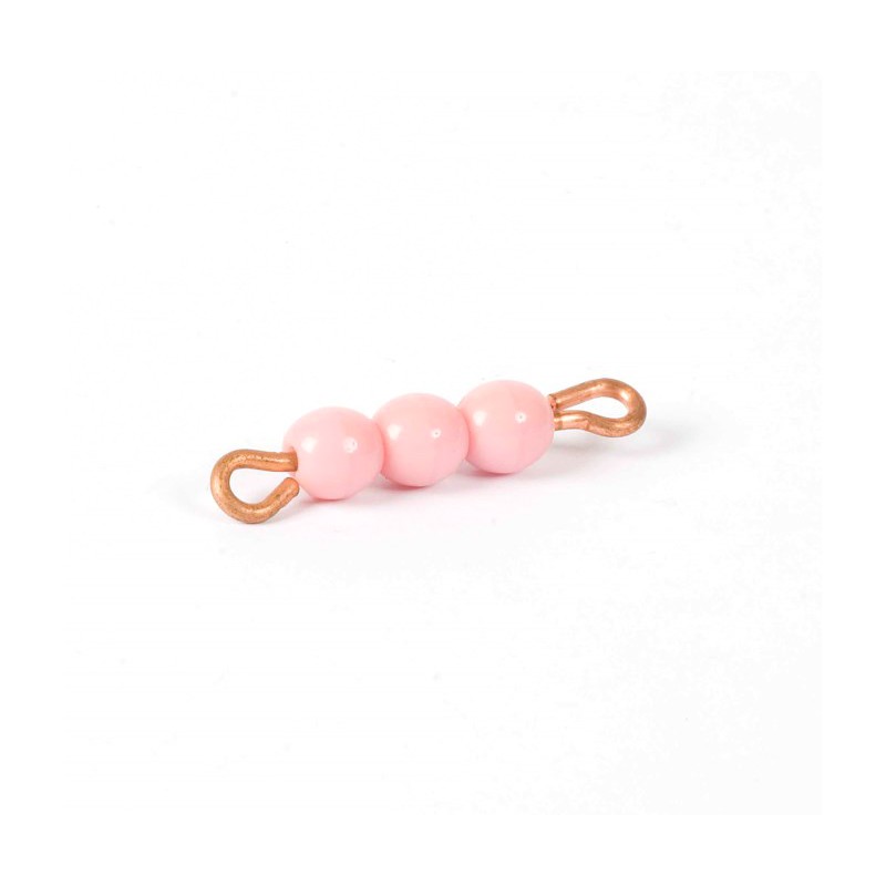 Perlenstäbchen von 3, rosa: Lose Perlen (Glas)