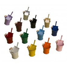 Eimer mit Kehrblech - MINI - Puppenkehrset Basis - 13 Farben