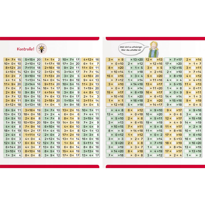 Ich übe alle Additionsaufgaben im Zahlenraum bis 20 - ohne Stift Ich übe alle Additionsaufgaben im Zahlenraum bis 20 - ohne Stift