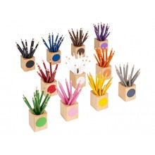 Colored Inset Pencil Holders  Set Of 11