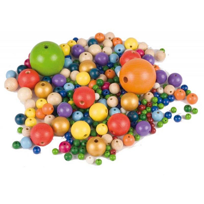 Colorful wooden beads 8mm 100 pcs.