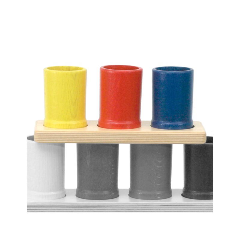 Bar with 3 colored pencil cases