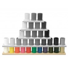 Bar with 11 colored pencil cases